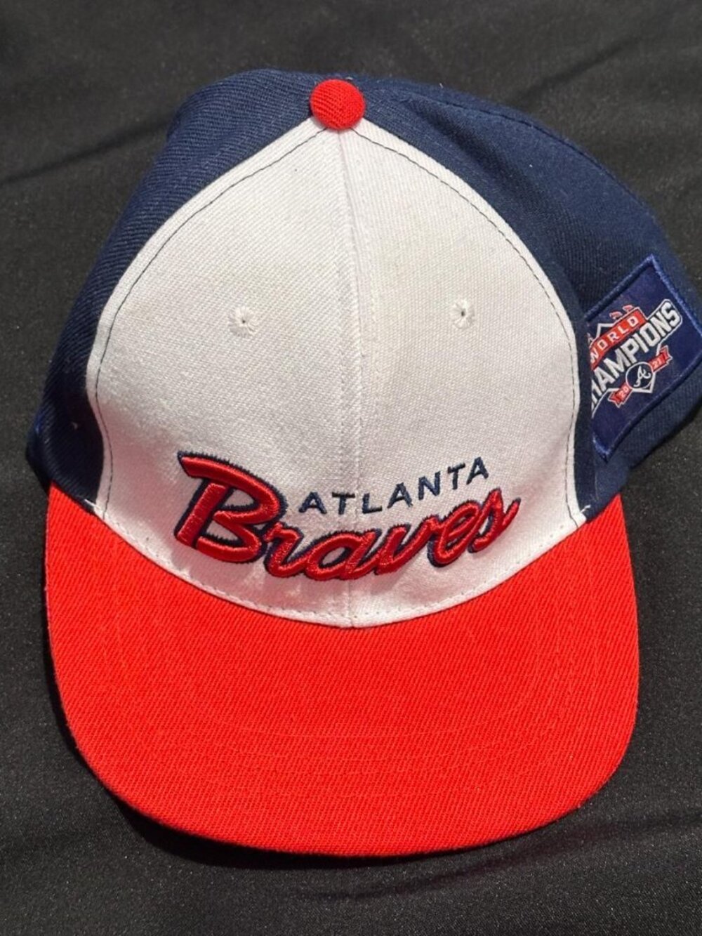 Atlanta Braves 2021 World Champions NAPA Snapback Hat Blue Red Cap One Size